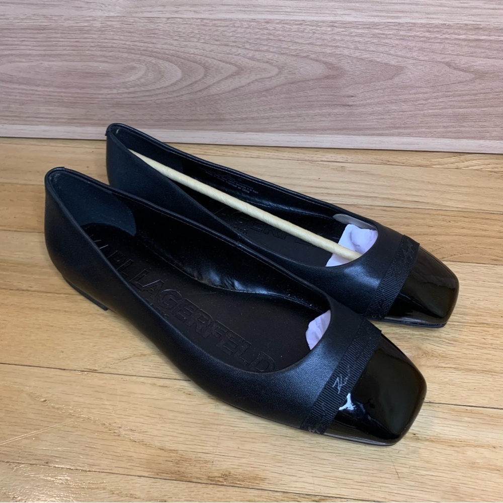 Karl Lagerfeld Paris Zofia Cap Toe Ballet Flats In Black - Size 7.5 View 2